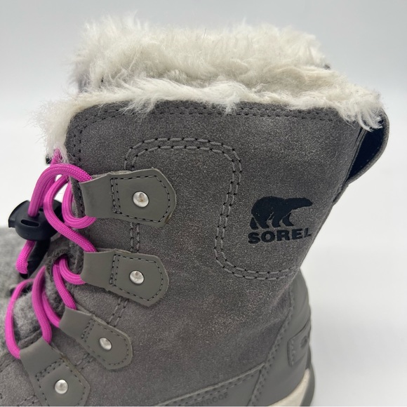 Sorel Waterproof Insulated Explorer Quarry Bright Lavender Youth Girls Boot 1Y - Picture 2 of 8